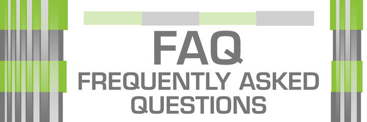 FAQ - Frequently Asked Questions Green Grey Bars Both Sides 