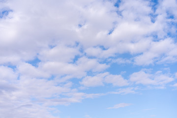 Blue cloud sky background. Nature pattern.