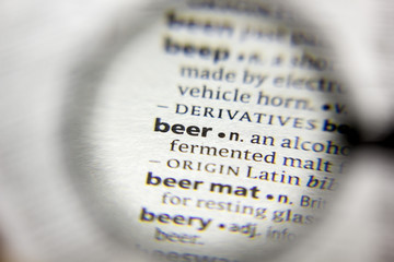 The word or phrase Beer in a dictionary.