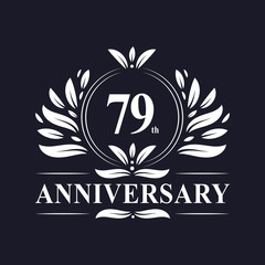 79th Anniversary celebration, luxurious 79 years Anniversary logo design.