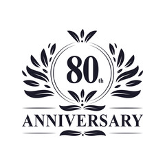 80th Anniversary celebration, luxurious 80 years Anniversary logo design.