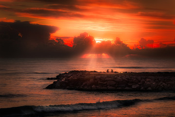 Obraz premium sea sunset love