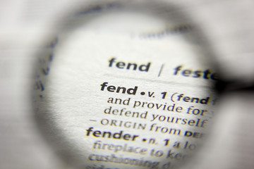 The word or phrase Fend in a dictionary.