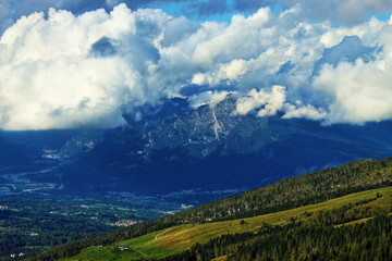 beautiful landscape with cloud and blue sky Particular landscape with the effect of the sun