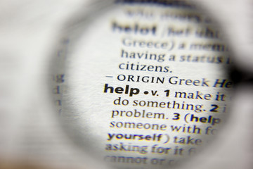 The word or phrase Help in a dictionary.