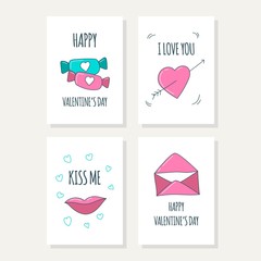 SWEET HAND DRAWN VALENTINES DAY CARDS COLLECTION