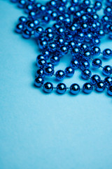 selective focus, decorative ribbon beads, copespace