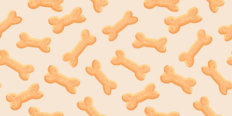 Seamless pattern with dog food. Pet bones. Vector illustration.