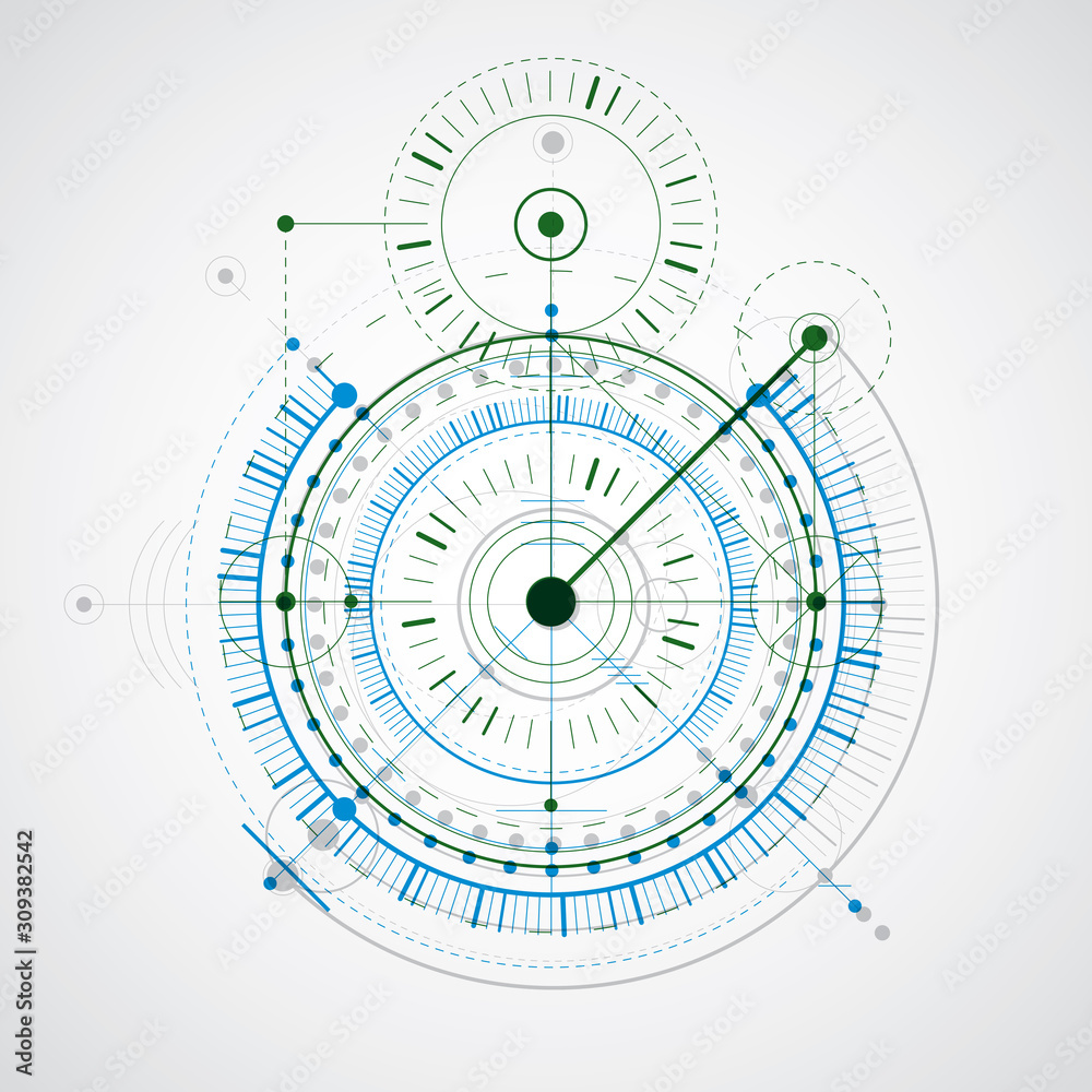Poster technical plan, abstract engineering draft for use in graphic and web design. colorful vector drawin