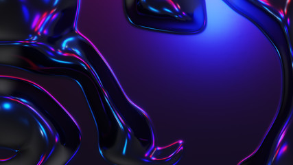 liquid abstract organic form, abstract background, wallpaper 3d illustration 