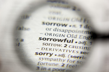 The word or phrase Sorrowful in a dictionary.