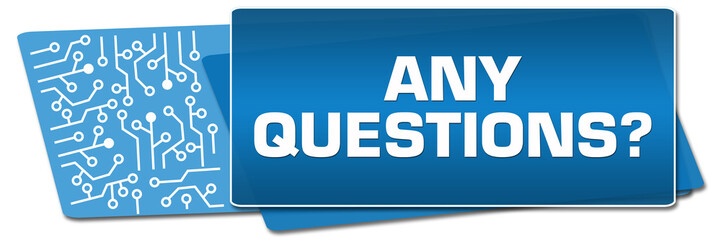 Any Questions Blue Circuit Side Rounded Squares 