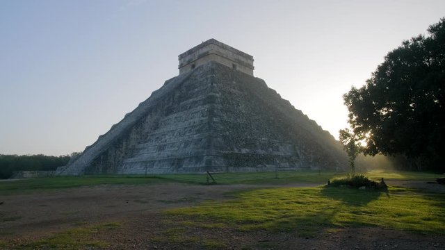 Chichen Itza ruins in Mexico, Observatory, ball court and pyramid