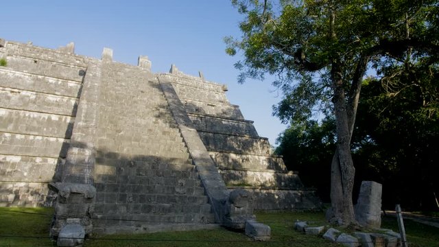 Chichen Itza ruins in Mexico, Observatory, ball court and pyramid