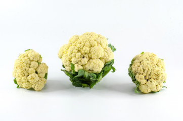 fresh cauliflower on white background