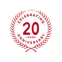 20 years design template. 20th logo. Vector and illustration.