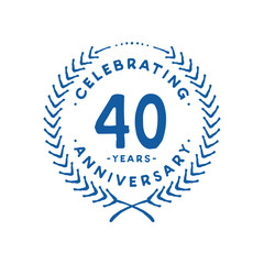 40 years design template. 40th logo. Vector and illustration.