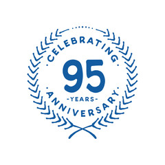 95 years design template. 95th logo. Vector and illustration.