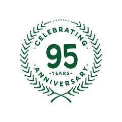 95 years design template. 95th logo. Vector and illustration.