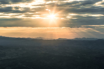 The ray of light among the mountain (Thailand) 