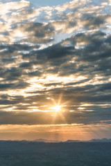 The ray of light among the mountain (Thailand) 