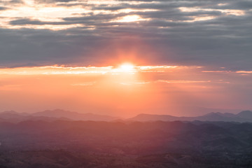 The ray of light among the mountain (Thailand) 