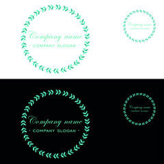 logo leafs,logo leafs frame, label, logo liście,beauty, liście, logo liście - obrazy, fototapety, plakaty