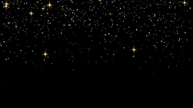 Stars Flicker Loop. Stars and particles on dark background, seamless loop.