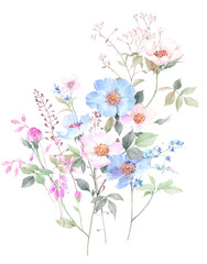 Watercolor flowers illustration