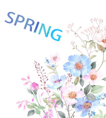 Watercolor flowers illustration