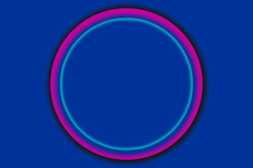 A simple circle shape on a classic blue background.