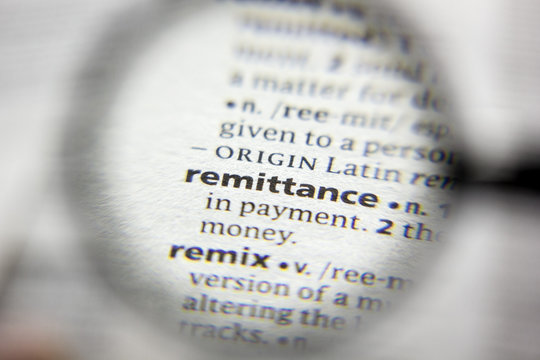 The Word Or Phrase Remittance In A Dictionary.