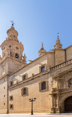 Fototapeta na wymiar Logrono, Spain. Side facade of the Cathedral of Santa Maria de la Redonda