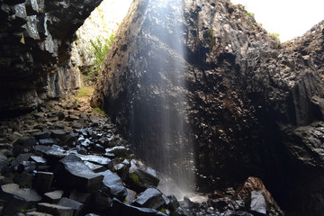 Cascade sur le plateau de l'Aubrac, Cascade du Déroc à Nasbinals, Aveyron, France
