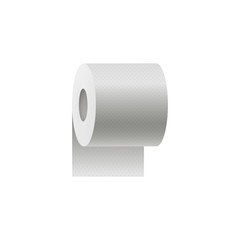Toilet paper roll 3d realistic vector mockup illustration isolated on white.