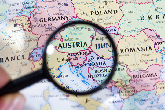 Slovenia on the map of the world.
