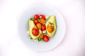 Avocado and Tomato Salad with Feta Cheese