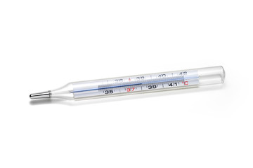 thermometer in degrees for the basal temperature on a totally white background