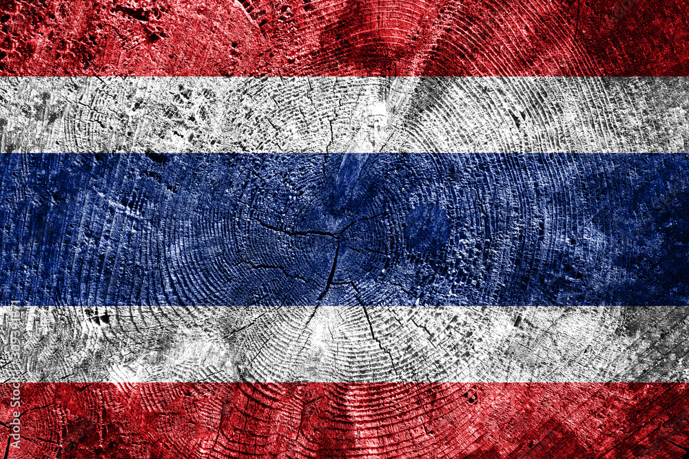 Poster flag of thailand with texture. template for design