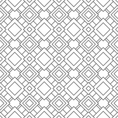 Seamless linear pattern. Abstract background with geometric shapes. White texture with black lines. Vector illustration.	