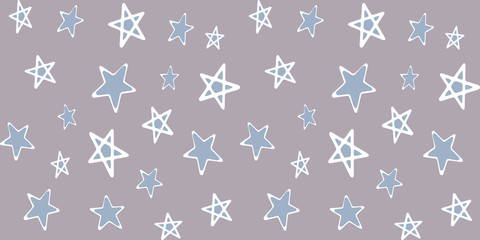 Festive multicolored pattern with stars in a cute style.