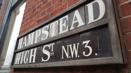 London street sign Hampstead High Street NW3