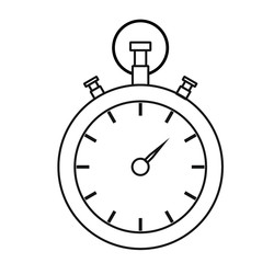 A retro or vintage stopwatch line art in black and white isolated logo for sign, logo, apps or website