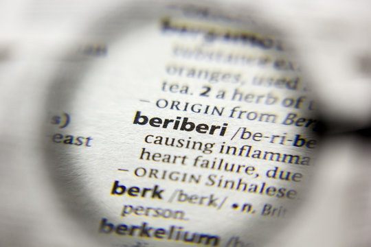 The Word Or Phrase Beriberi In A Dictionary.