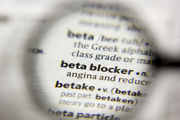 The word or phrase Beta blocker in a dictionary.
