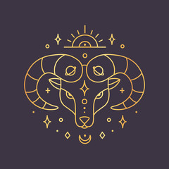 Aries zodiac sign, horoscope symbol