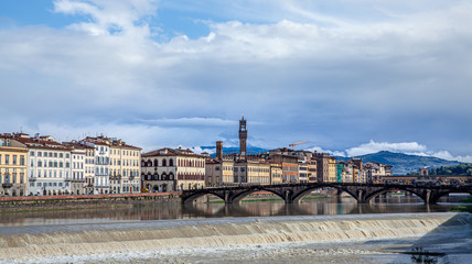 Fototapeta na wymiar Arno River Florence City Tuscany Italy
