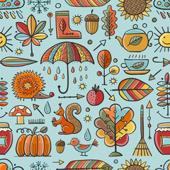 Materiał do szycia Autumn collection, seamless pattern for your design