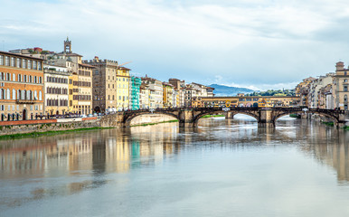 Arno River Florence City  Tuscany Italy