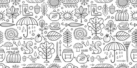 Autumn collection, seamless pattern for your design